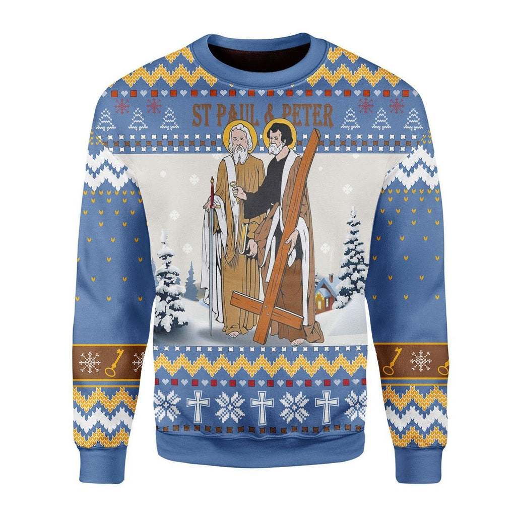 Gearhomies Christmas Unisex Sweater Saints Paul And Peter 3D Apparel