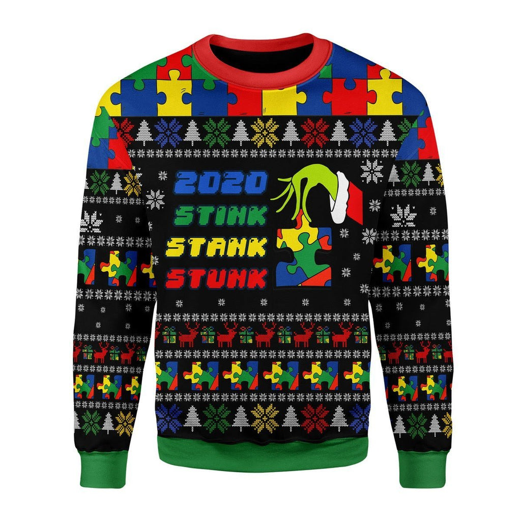 Gearhomies Christmas Unisex Sweater Stink Stank Stunk Autism 3D Apparel