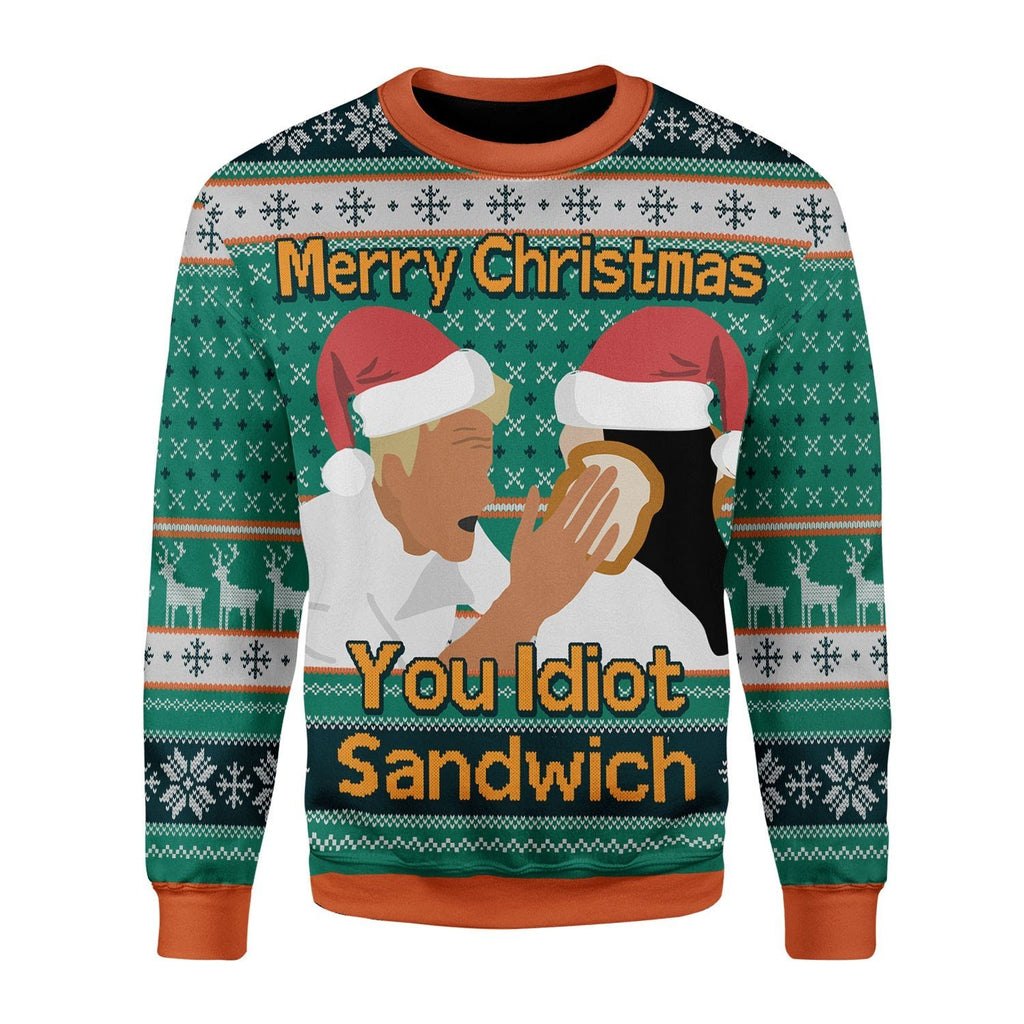 Gearhomies Christmas Unisex Sweater Merry Christmas You Idiot Sandwich Ugly Christmas 3D Apparel