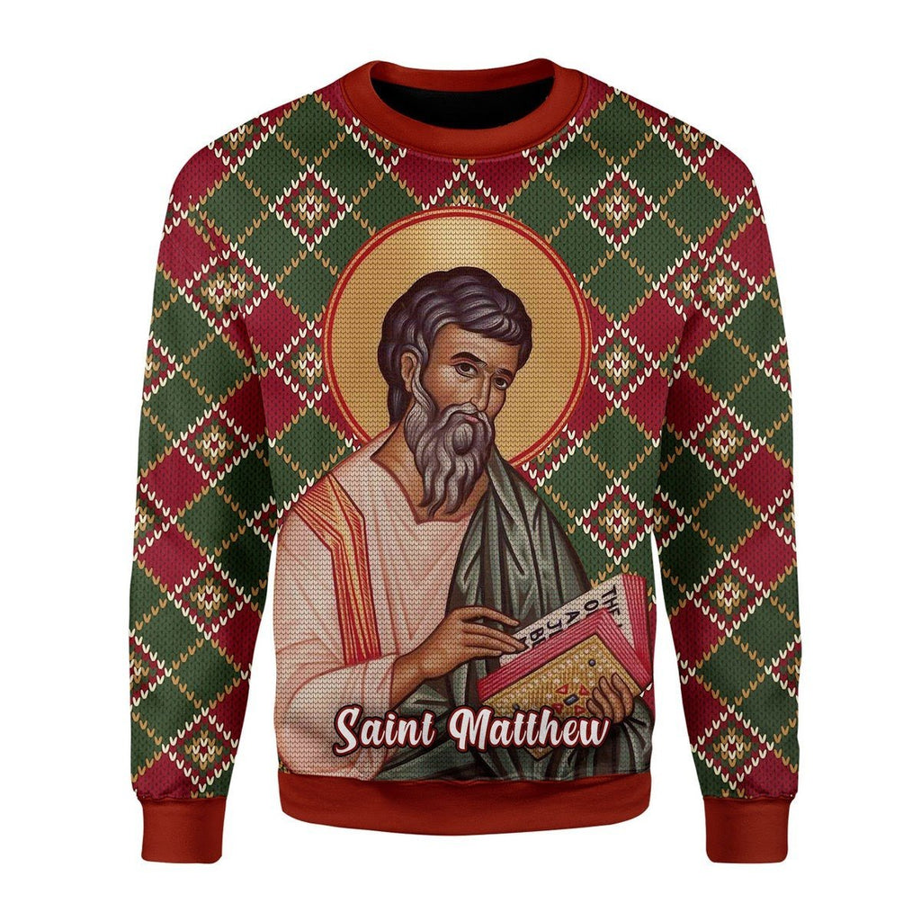 Gearhomies Christmas Unisex Sweater Matthew the Apostle Ugly Christmas 3D Apparel