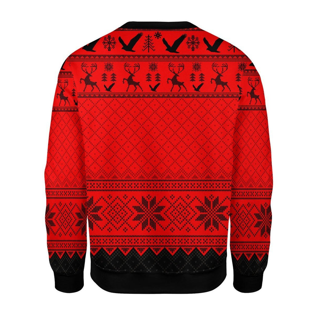 Gearhomies Christmas Unisex Sweater The Raven And The Black Cat 3D Apparel