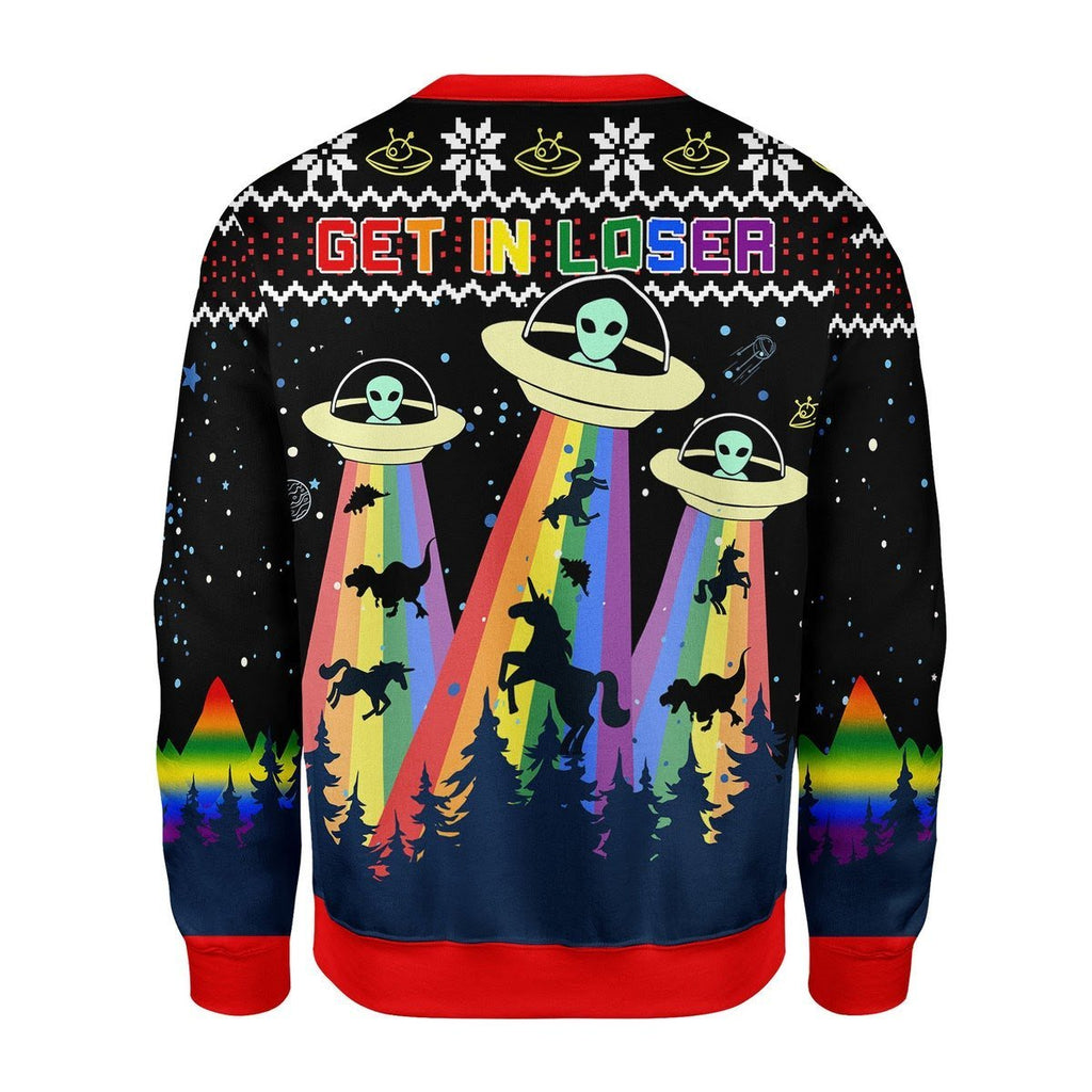 Gearhomies Christmas Unisex Sweater LGBTQ+ Alien 3D Apparel