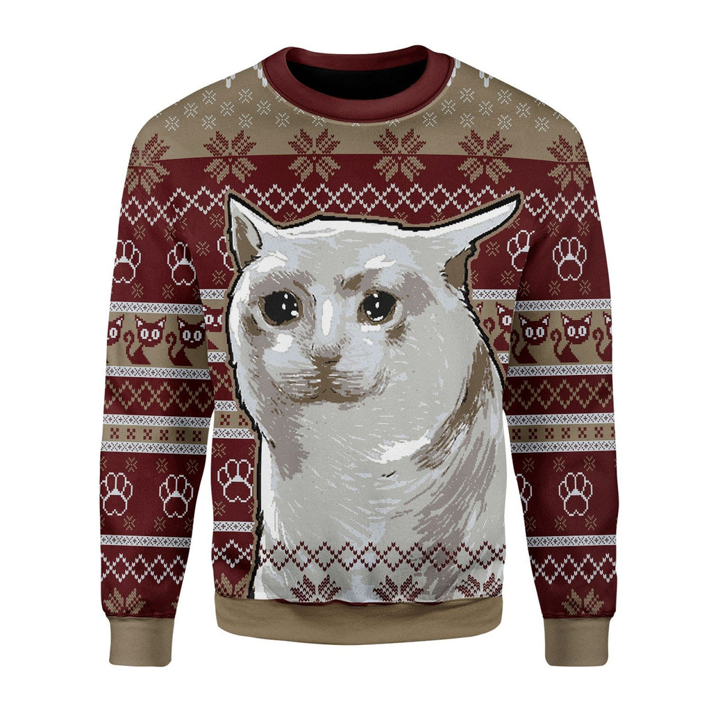 Gearhomies Christmas Unisex Sweater Nobiko Cat Meme 3D Apparel