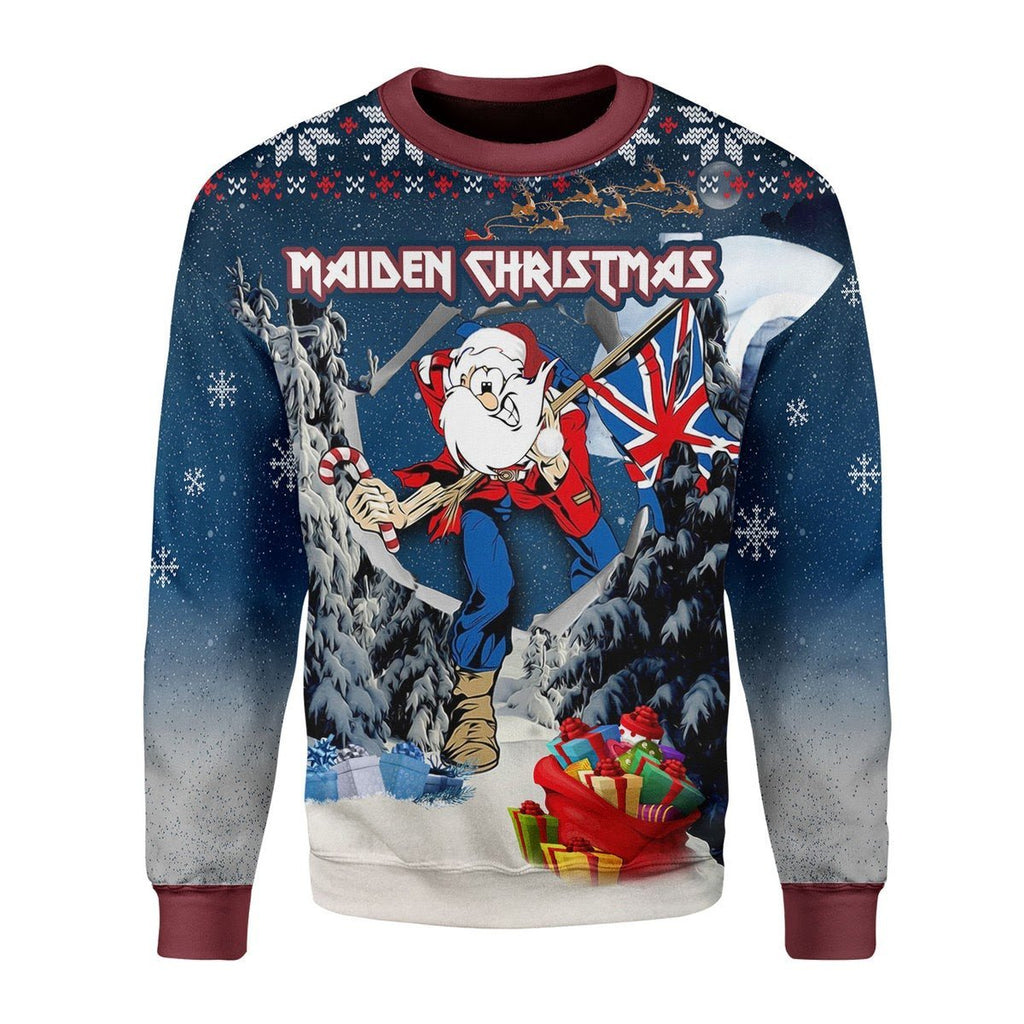 Gearhomies Christmas Unisex Sweater Santa Iron Maiden Santa Maiden 3D Apparel