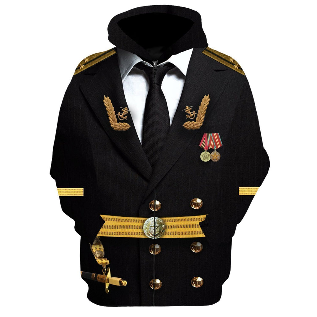 Soviet Naval Captain Uniform Zip Hoodie / S Co1320201